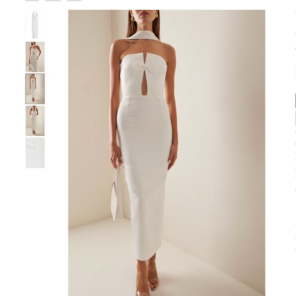 The New Arrivals Ilkyaz Ozel - Holly in Temple Tie-Neck Crepe Midi Dress XS/FR34 - Picture 2 of 9